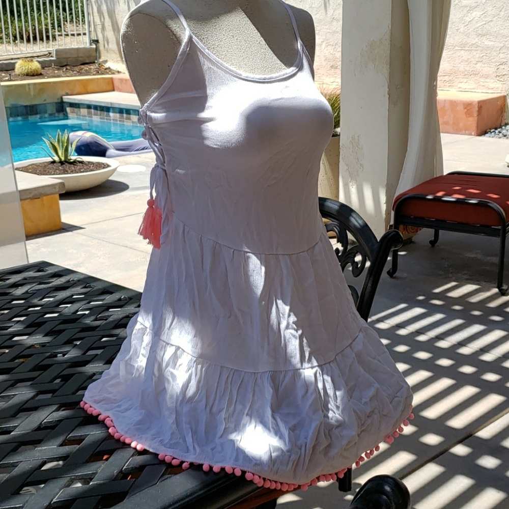 Cute white sheer  summer top coverup.